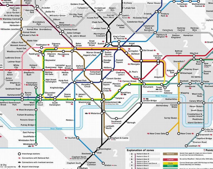 英国伦敦旅游地图